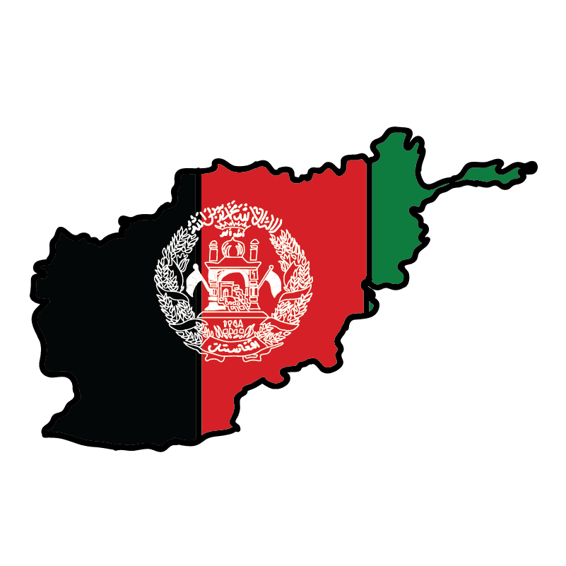 country shape flag for history & culture of the rose in Afghanistan
