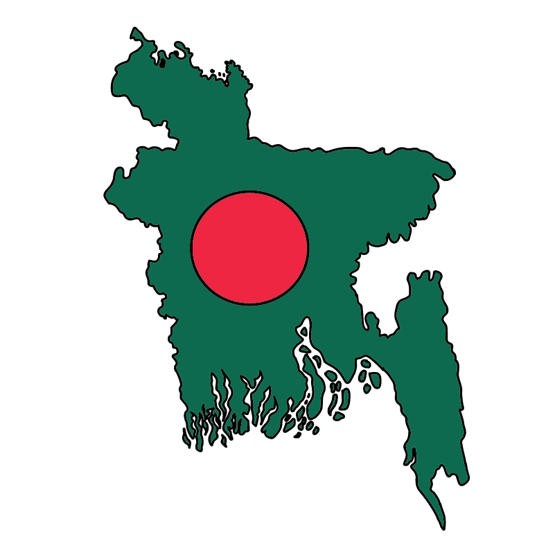 country shape flag for history & culture of the rose in Bangladesh