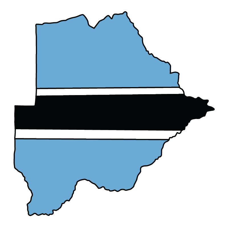 country shape flag for history & culture of the rose in Botswana