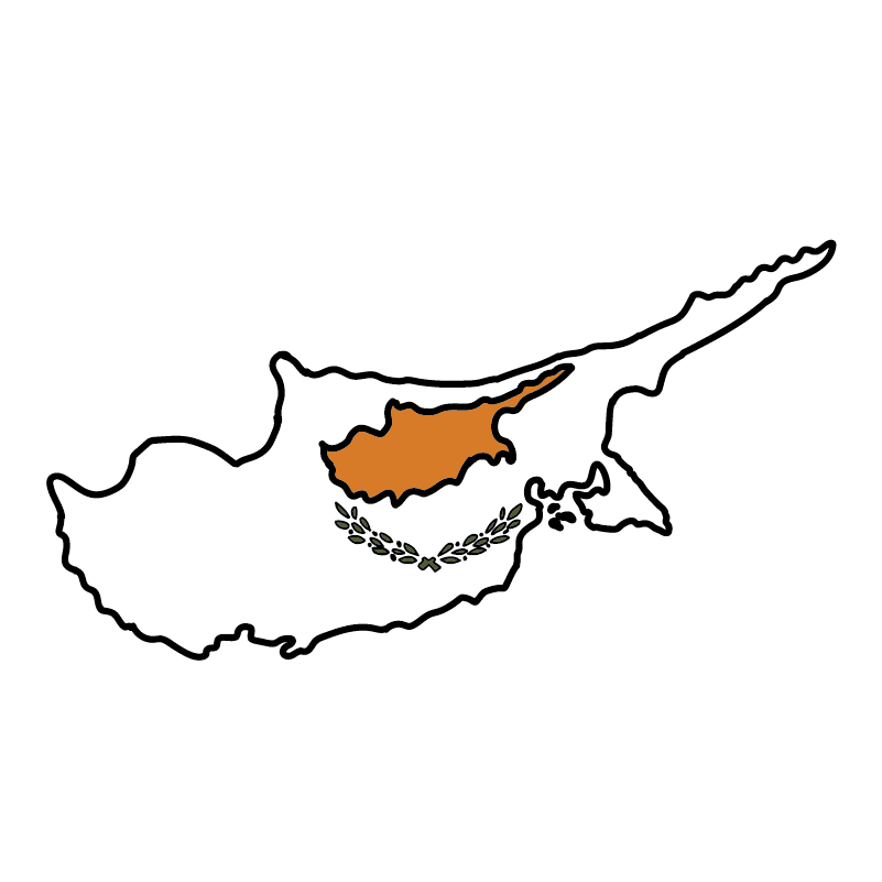 country shape flag for history & culture of the rose in Cyprus