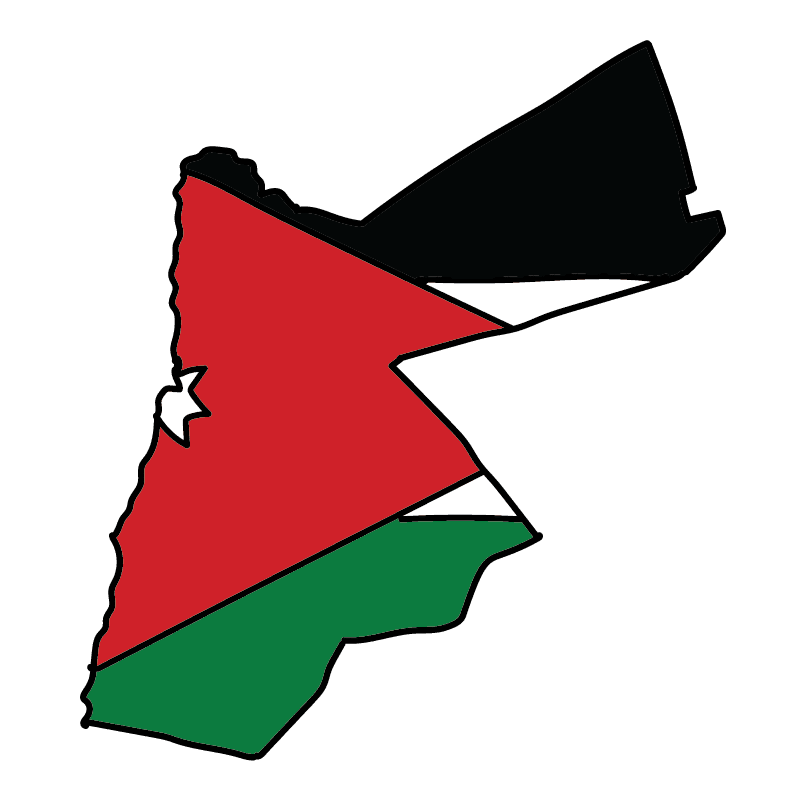 country shape flag for history & culture of the rose in Jordan