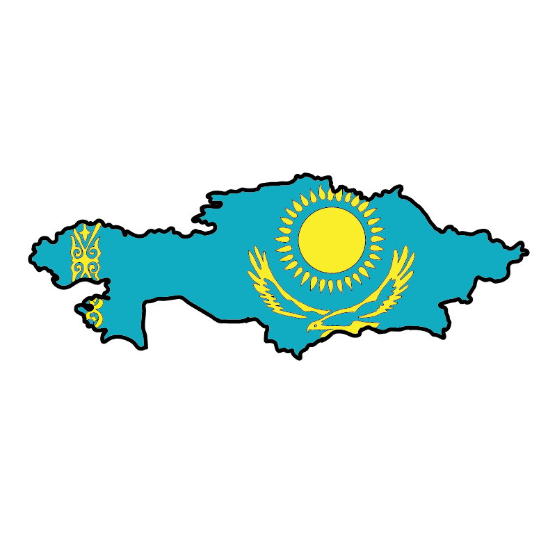 country shape flag for history & culture of the rose in Kazakhstan