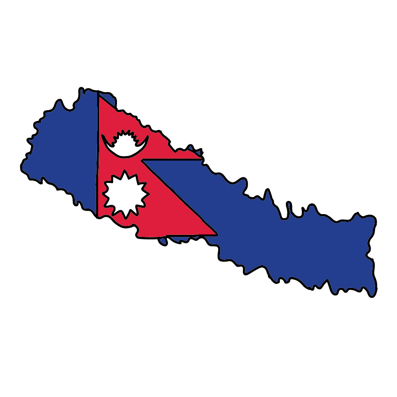 country shape flag for history & culture of the rose in Nepal