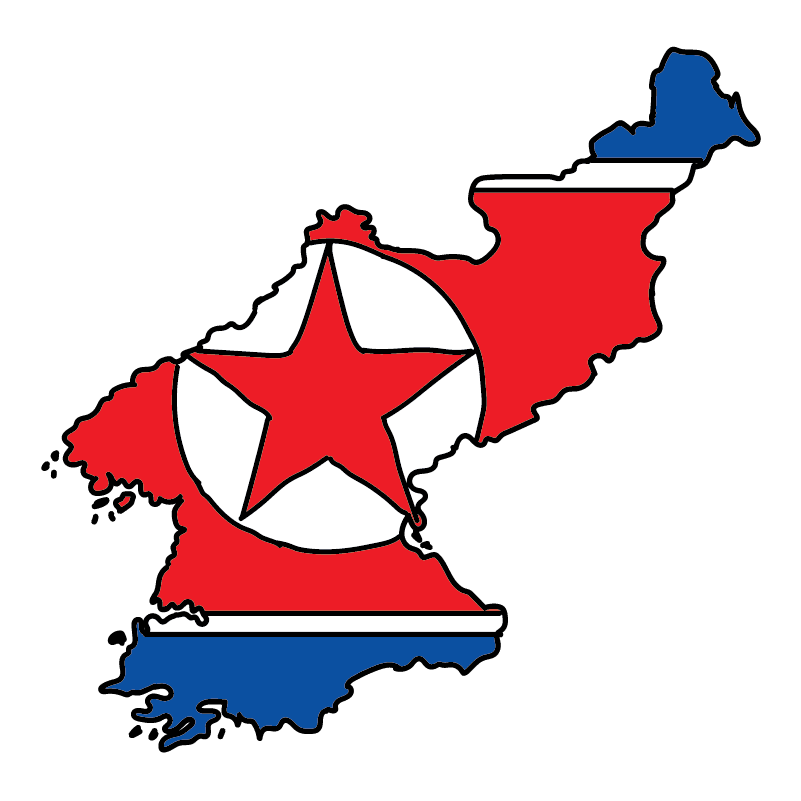 country shape flag for history & culture of the rose in North Korea
