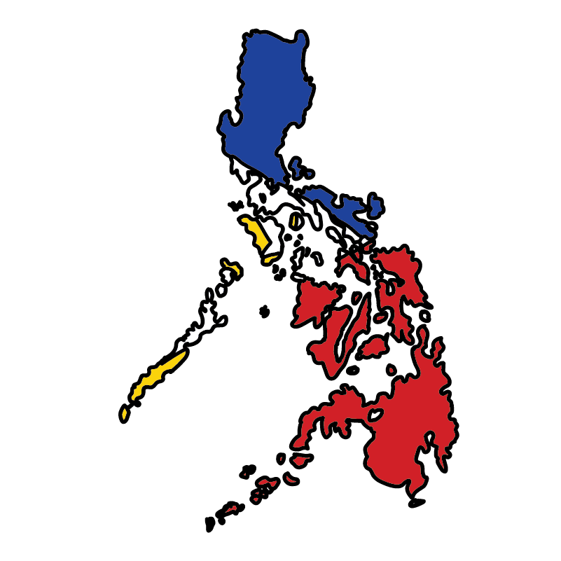country shape flag for history & culture of the rose in Philippines