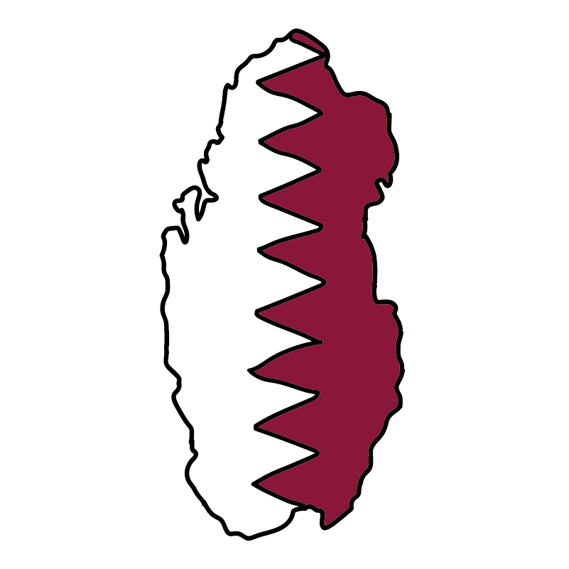 country shape flag for history & culture of the rose in Qatar