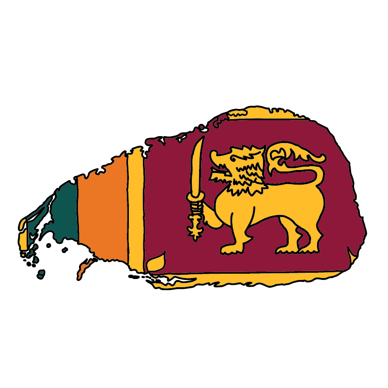 country shape flag for history & culture of the rose in Sri Lanka