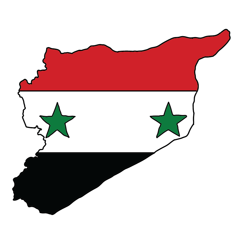 country shape flag for history & culture of the rose in Syria
