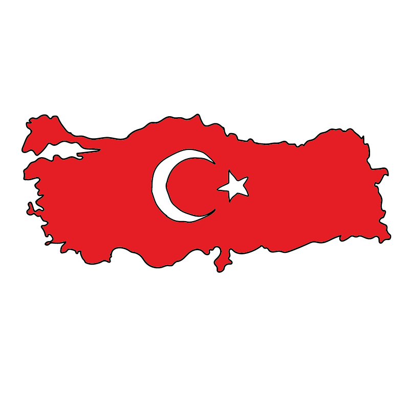 country shape flag for history & culture of the rose in Turkey
