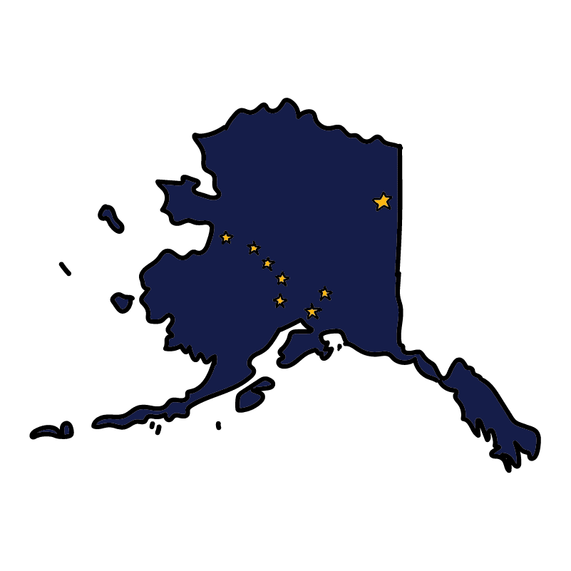 state shape flag for history & culture of the rose in Alaska