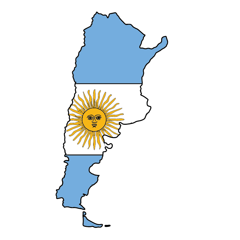 country shape flag for history & culture of the rose in Argentina