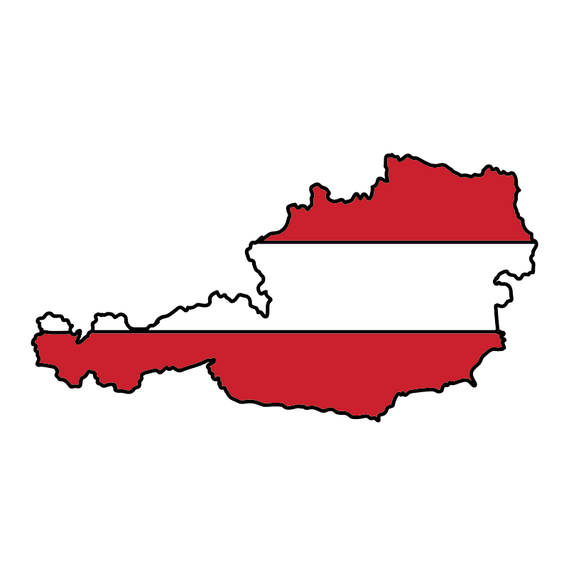 country shape flag for history & culture of the rose in Austria