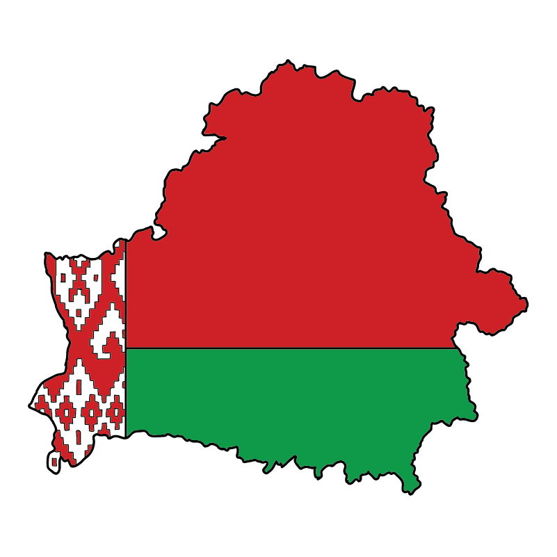 country shape flag for history & culture of the rose in Belarus