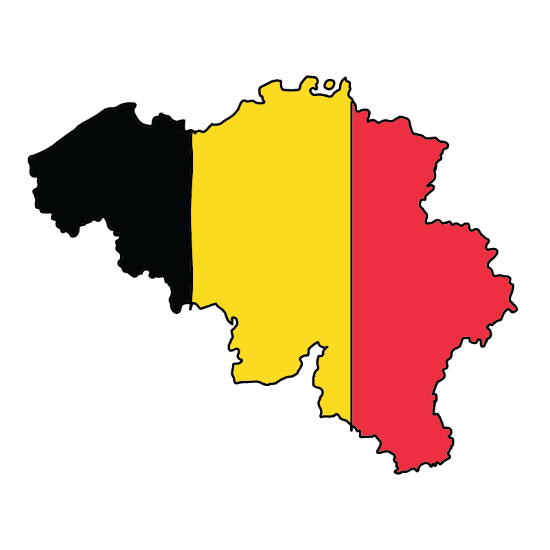 country shape flag for history & culture of the rose in Belgium