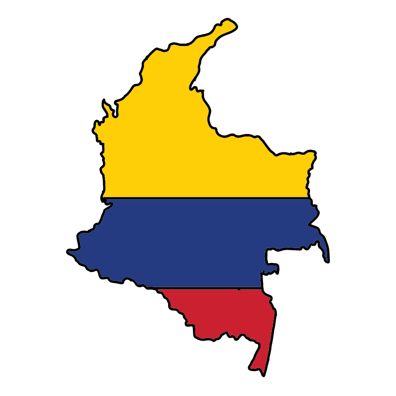 country shape flag for history & culture of the rose in Colombia