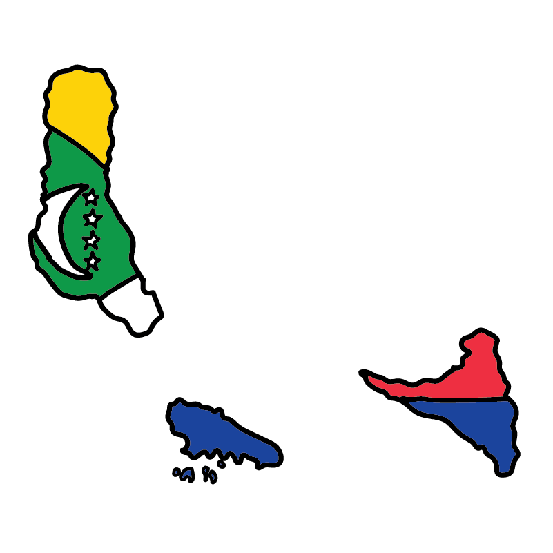 country shape flag for history & culture of the rose in Comoros