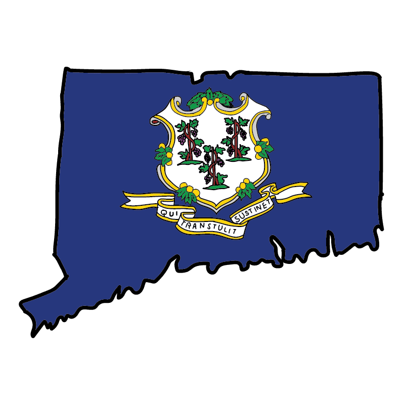 state shape flag for history & culture of the rose in Connecticut