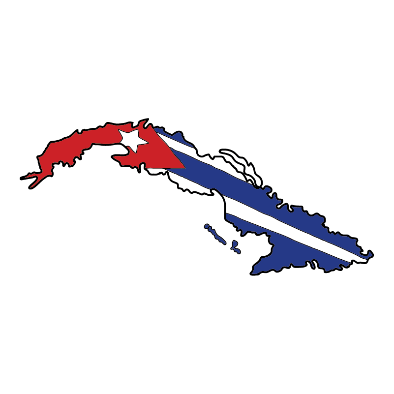 country shape flag for history & culture of the rose in Cuba