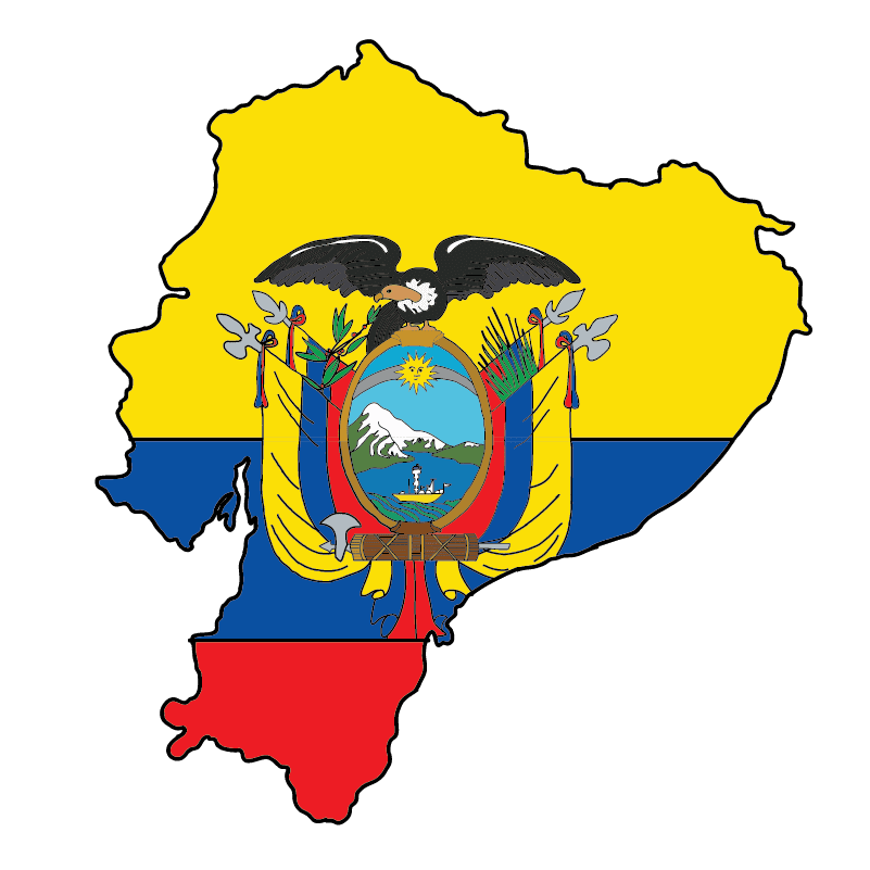 country shape flag for history & culture of the rose in Ecuador