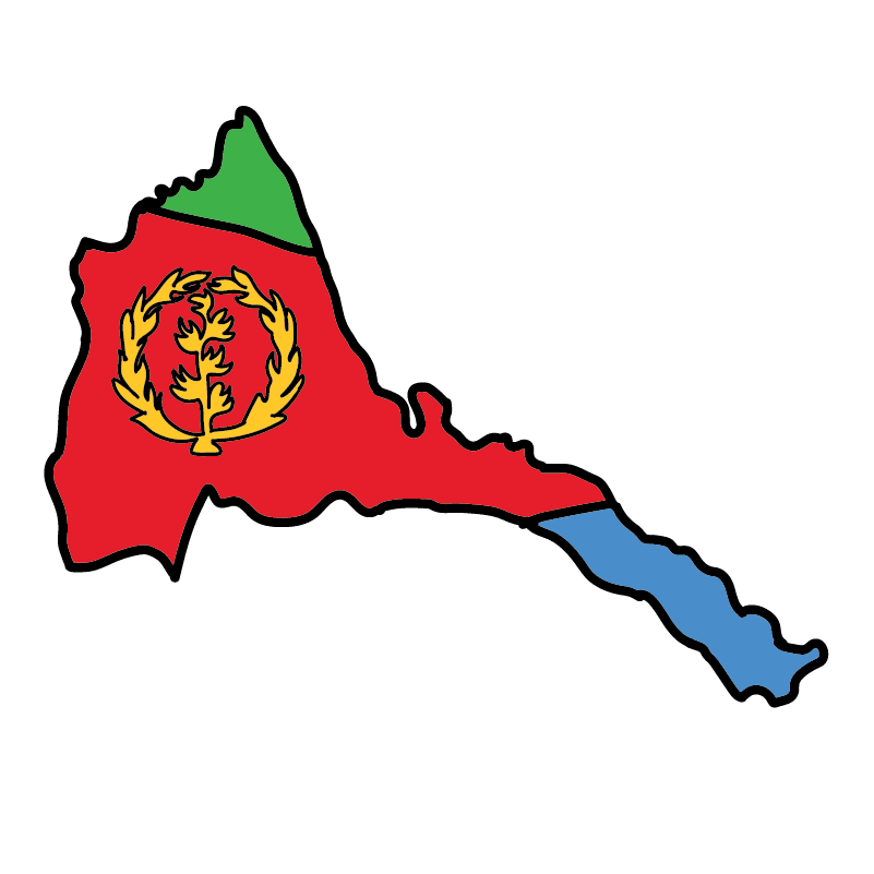 country shape flag for history & culture of the rose in Eritrea