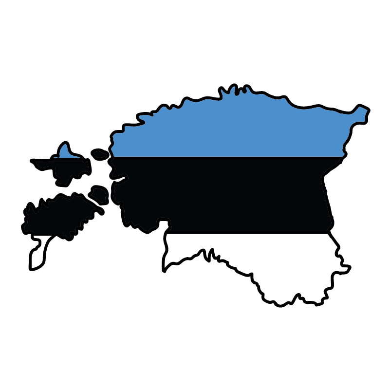 country shape flag for history & culture of the rose in Estonia