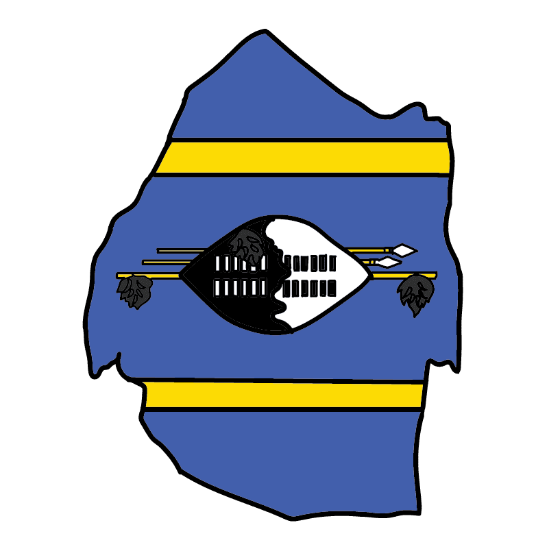 country shape flag for history & culture of the rose in Eswatini