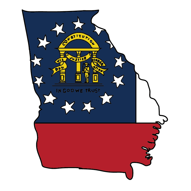 state shape flag for history & culture of the rose in Georgia