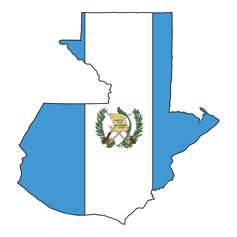 country shape flag for history & culture of the rose in Guatemala