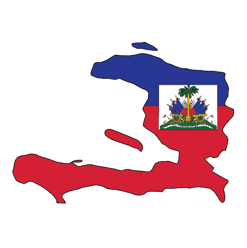 country shape flag for history & culture of the rose in Haiti