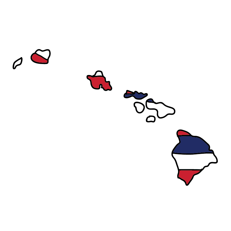 state shape flag for history & culture of the rose in Hawaii