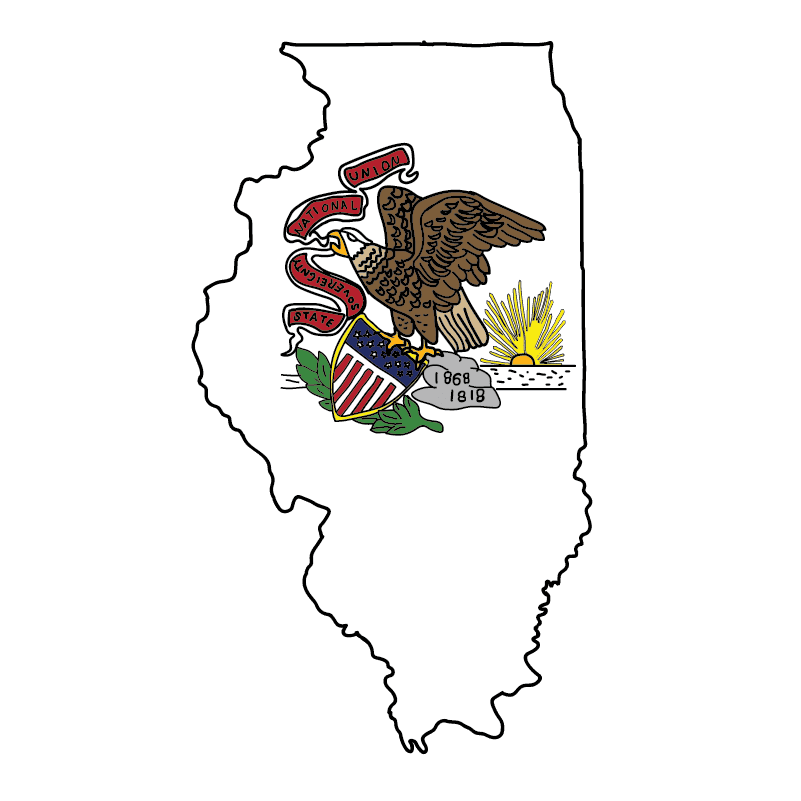 state shape flag for history & culture of the rose in Illinois