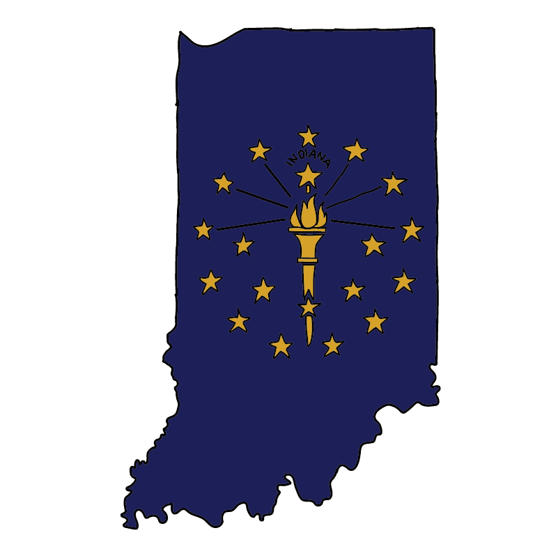 state shape flag for history & culture of the rose in Indiana
