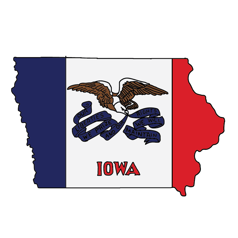 state shape flag for history & culture of the rose in Iowa