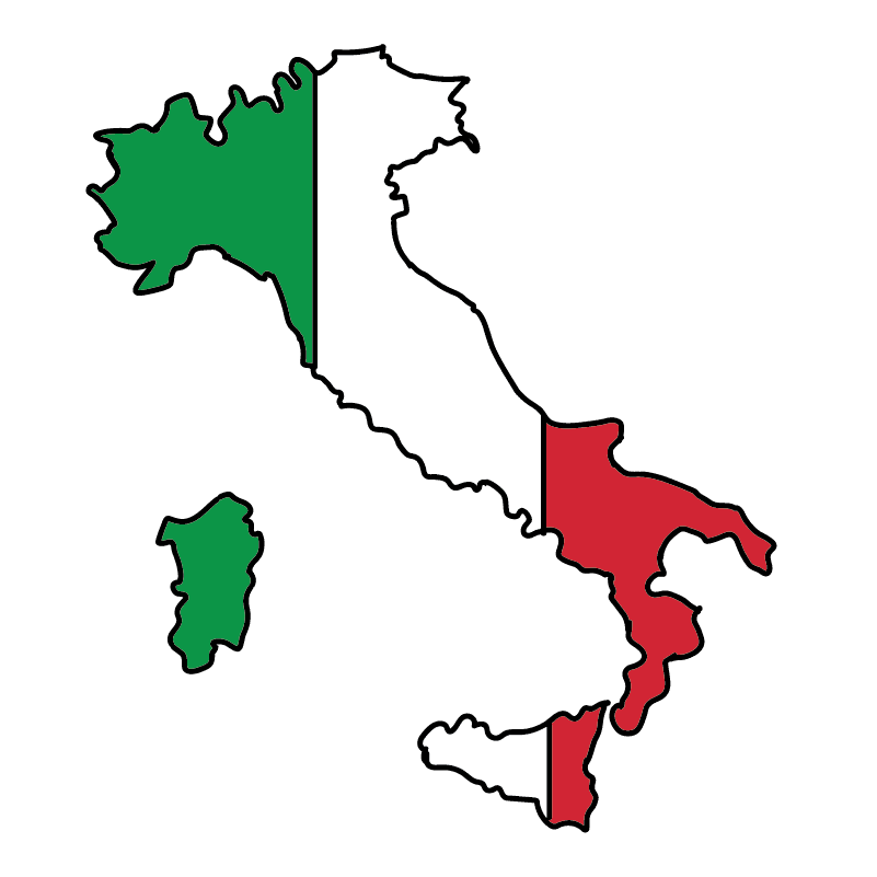 country shape flag for history & culture of the rose in Italy