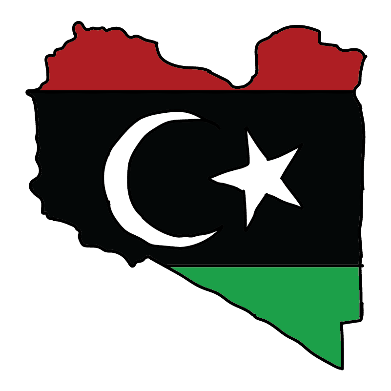 country shape flag for history & culture of the rose in Libya