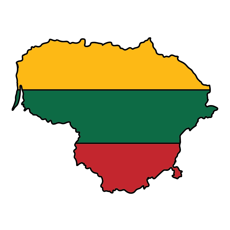 country shape flag for history & culture of the rose in Lithuania