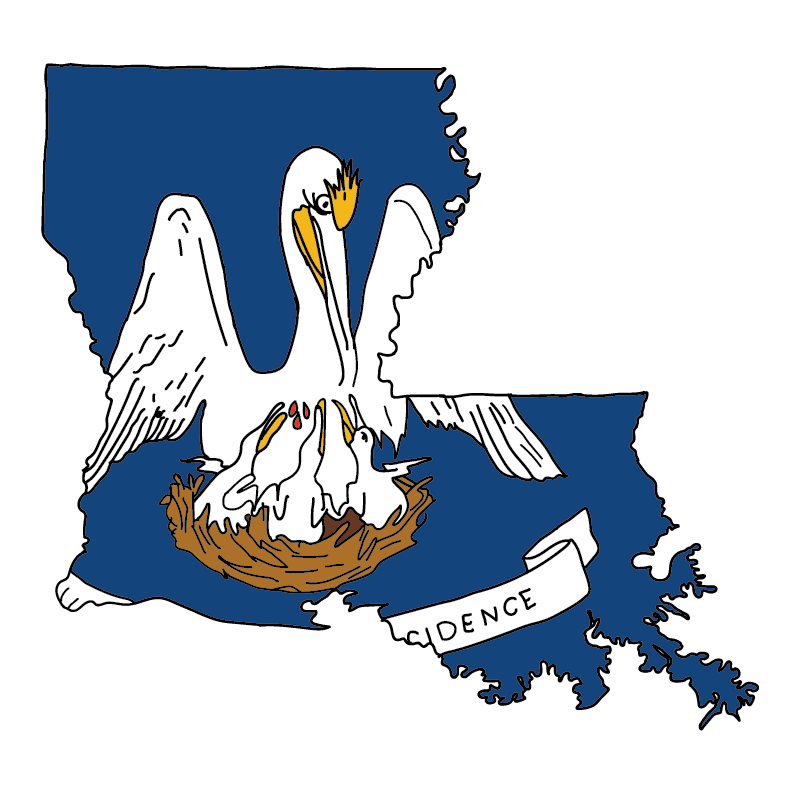 state shape flag for history & culture of the rose in Louisiana