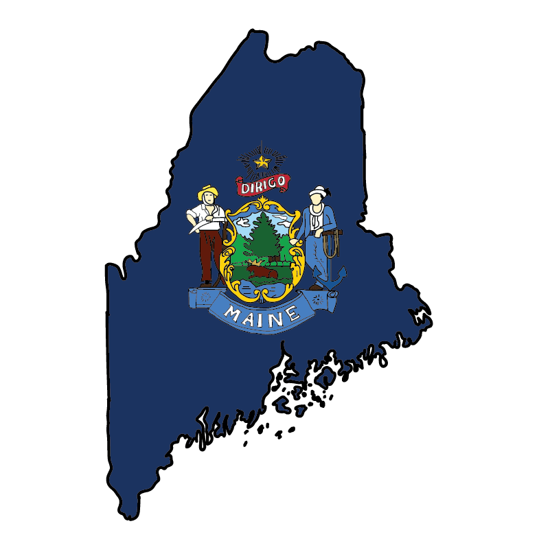 state shape flag for history & culture of the rose in Maine