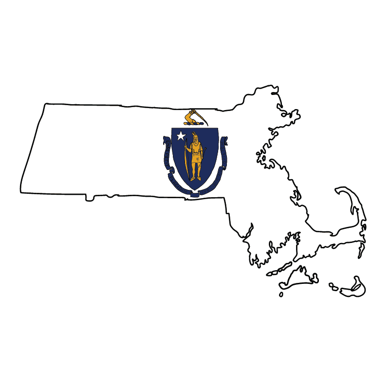 state shape flag for history & culture of the rose in Massachusetts