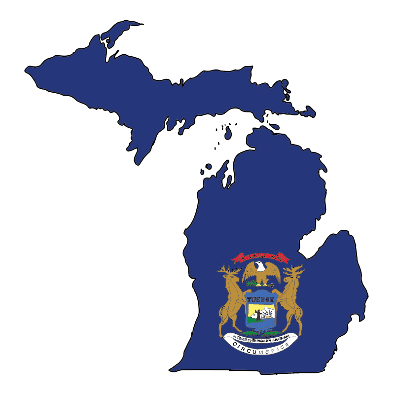 state shape flag for history & culture of the rose in Michigan