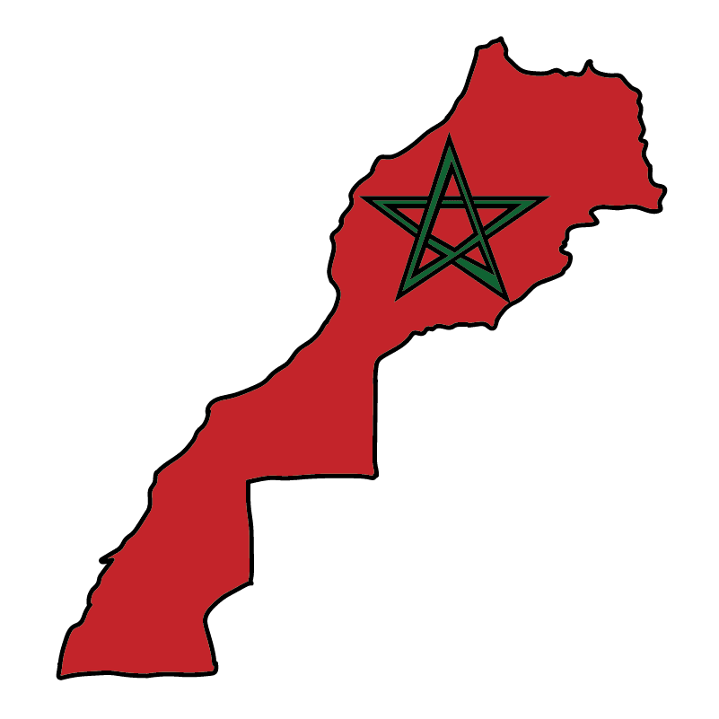 country shape flag for history & culture of the rose in Morocco