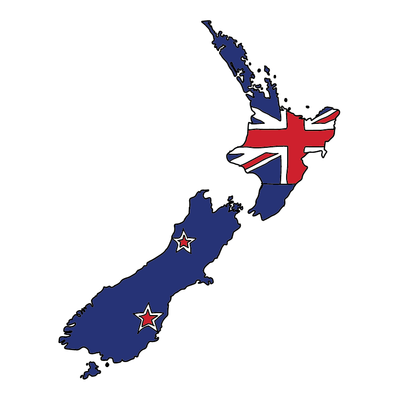 country shape flag for history & culture of the rose in New Zealand