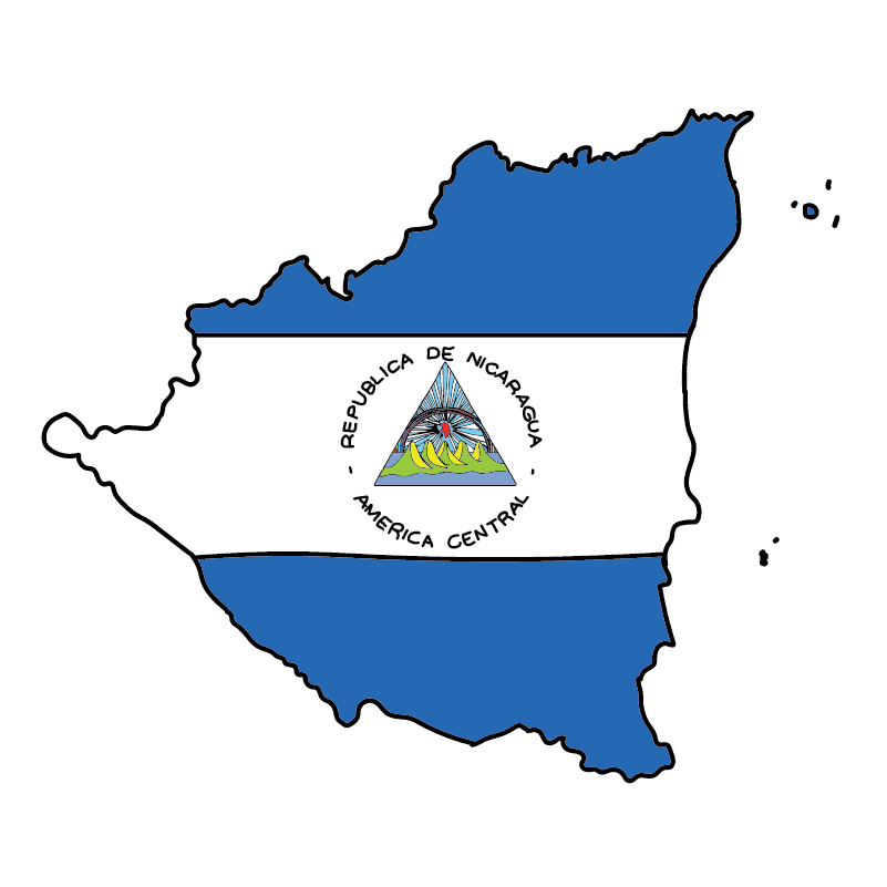 country shape flag for history & culture of the rose in Nicaragua
