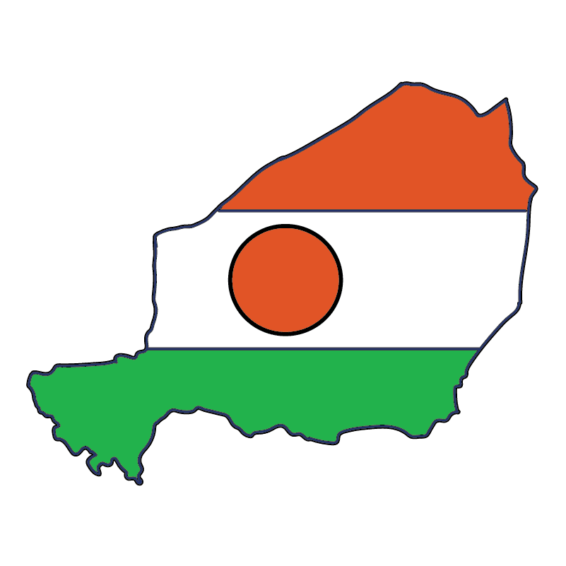 country shape flag for history & culture of the rose in Niger