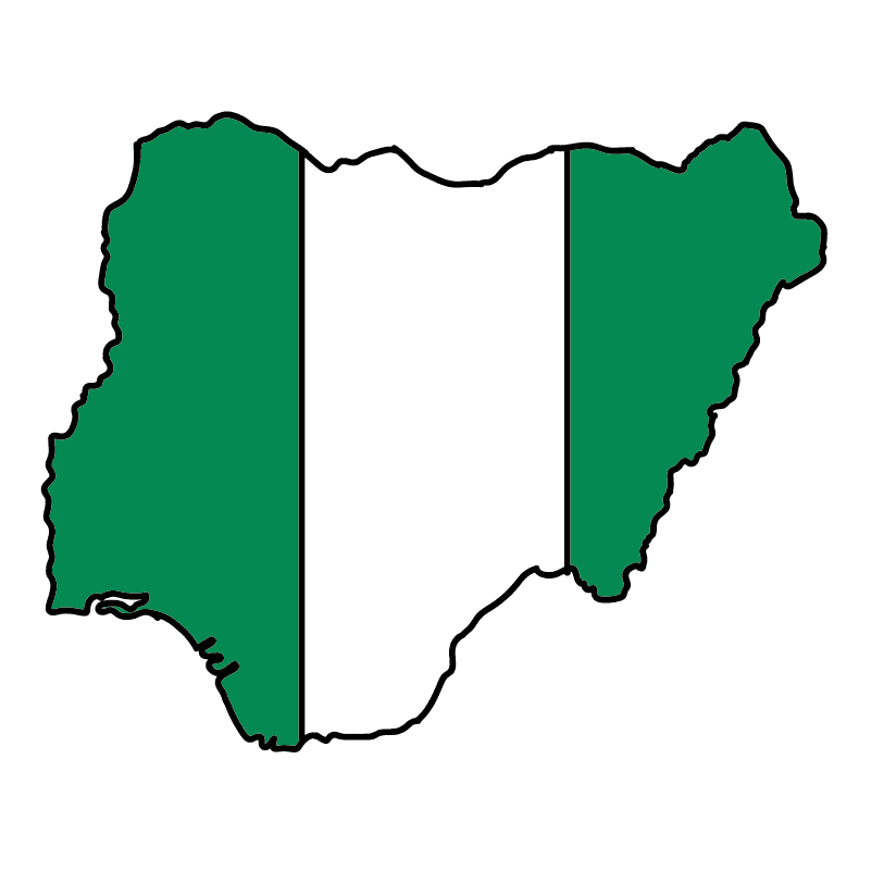 country shape flag for history & culture of the rose in Nigeria