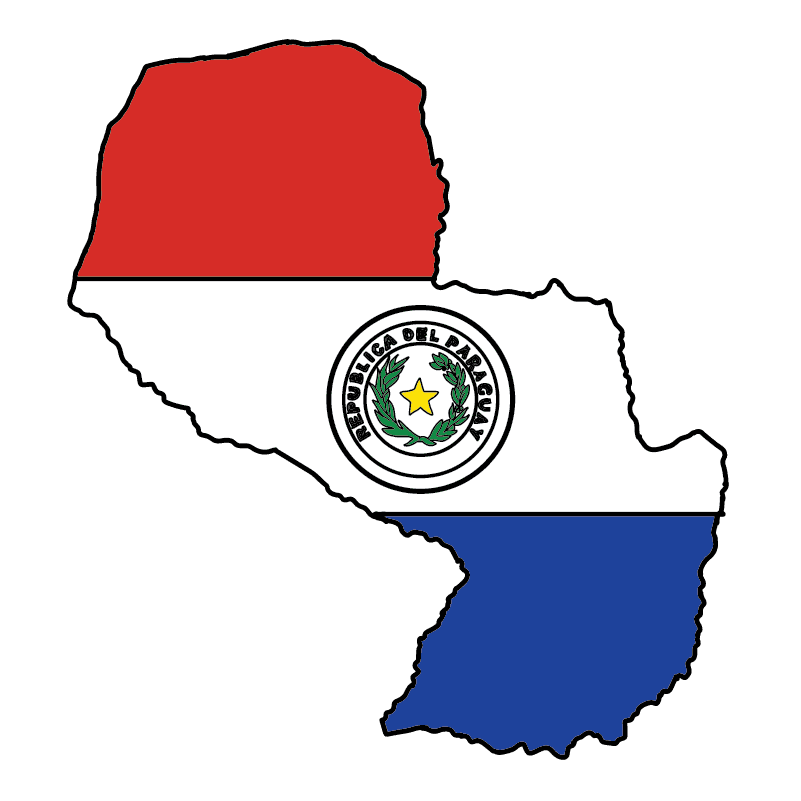 country shape flag for history & culture of the rose in Paraguay