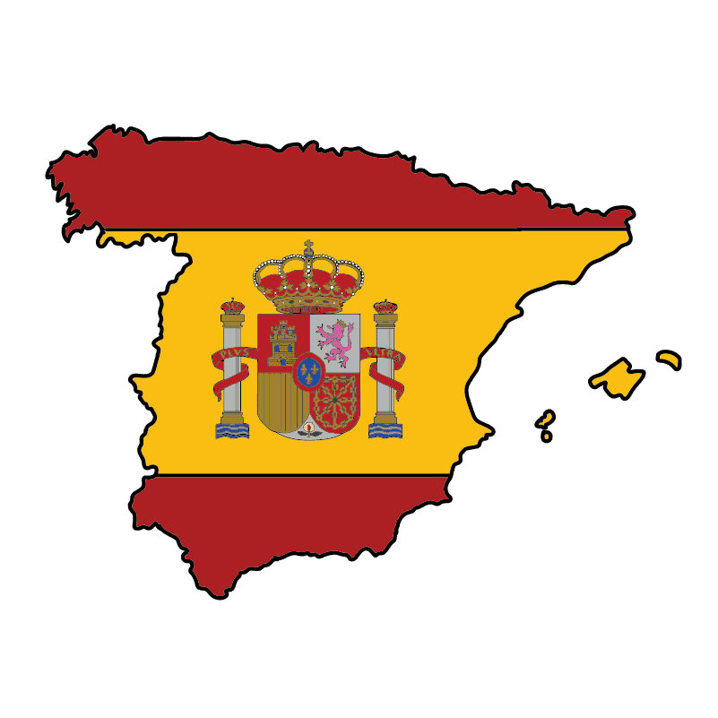 country shape flag for history & culture of the rose in Spain