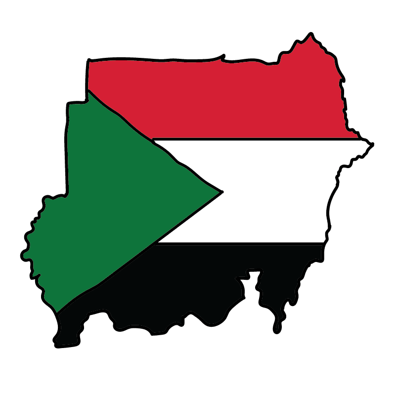 country shape flag for history & culture of the rose in Sudan