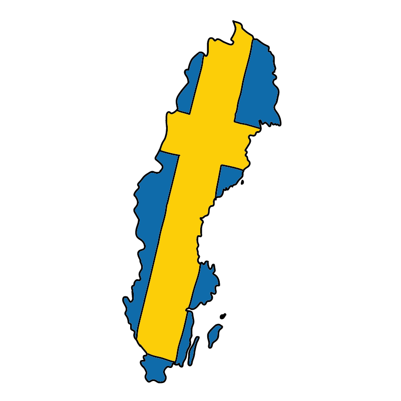 country shape flag for history & culture of the rose in Sweden