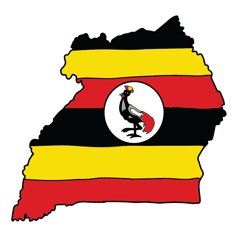 country shape flag for history & culture of the rose in Uganda